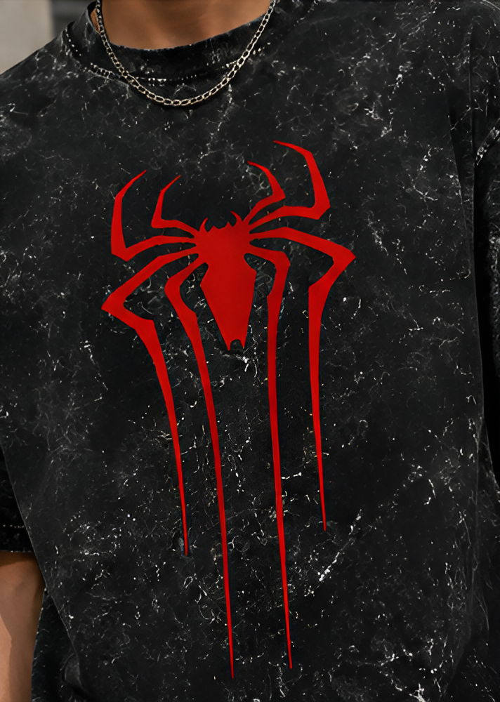 Red Spider Acid Washed Oversized Tee